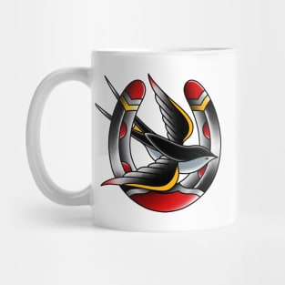 Traditional horseshoe with swallow Mug